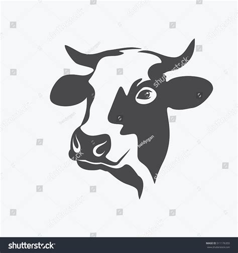 símbolo vetorial estilizado retrato de vaca: vetor stock (livre de ...