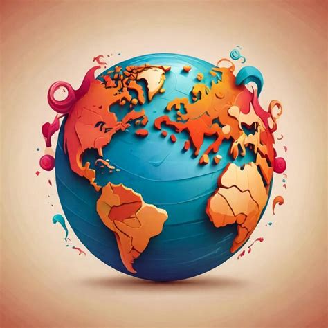 Premium Photo | World globe vector illustration