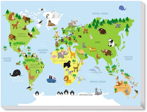 World Map For Kids Kids World Map Animal World Map World Map | Images ...