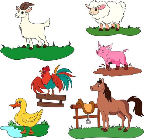 farm animal vector drawing, for drawing book 7797397 Vector Art at Vecteezy