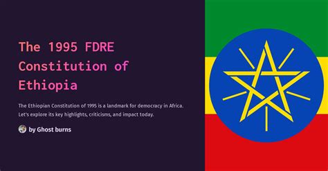 The 1995 FDRE Constitution of Ethiopia