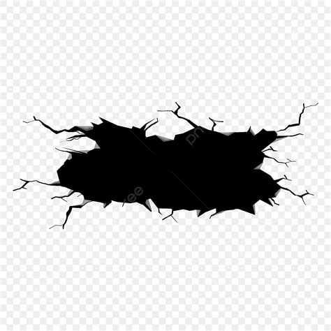 Broken Wall Crack Vector Hd Images, Wall Crack, Black, Wall PNG Image For Free Download