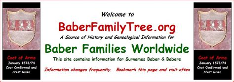 Baber Family Tree - Home Page