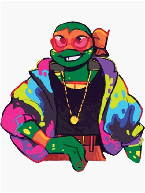 "Mikey from ROTTMNT" Sticker for Sale by Mebric | Redbubble