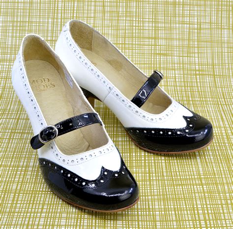 The Penny – Black & White Patent Leather Mary Jane – Vintage Retro Ladies Shoes – Mod Shoes