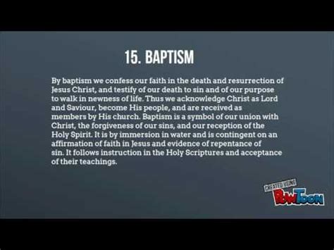 Seventh Day Adventist 28 Fundamental Beliefs - YouTube