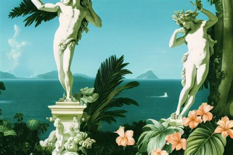 Statue of Apollo and Daphne Tropical landscape | Midjourney | OpenArt