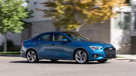 Audi A3 | 2022MY (Color: Atoll Blue; US-Spec) | Front Three-Quarter