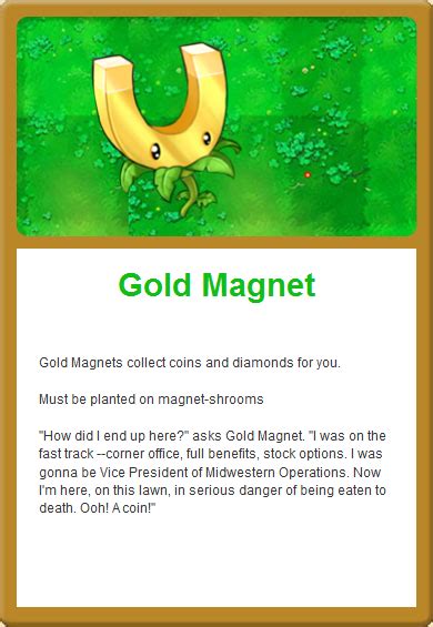 Gold Magnet | Plants vs. Zombies Wiki | Fandom