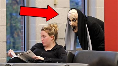 "THE NUN" Scare Prank at School! - YouTube | Viral videos funny, Funny ...