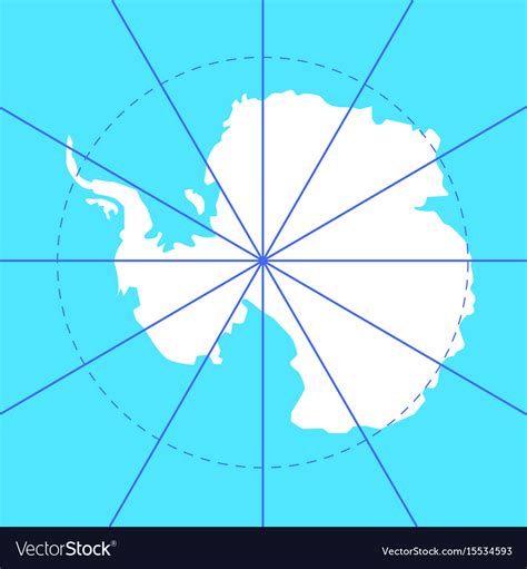 Antarctic south pole map antarctica land Vector Image