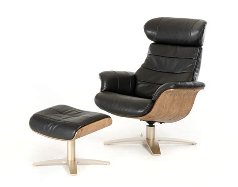 Modern Black Leather Reclining Chair with Ottoman New Orleans Louisiana ...