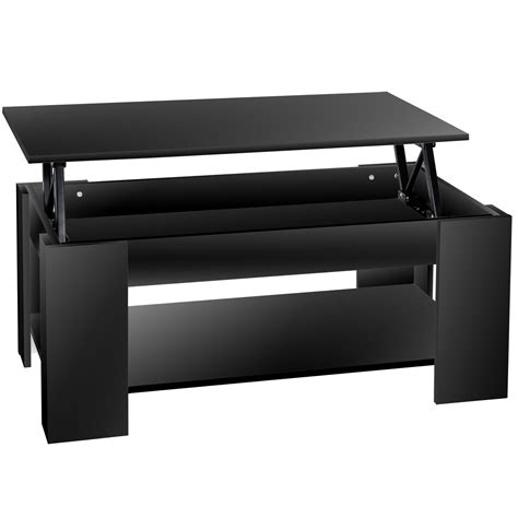 Modern Lift Top Coffee Table W/Hidden Storage and Shelves for Living Room Black 691303262433 | eBay