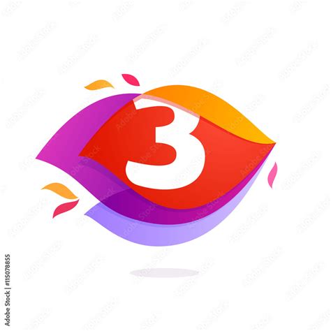 Number three logo in flame intersection icon. Stock Vector | Adobe Stock