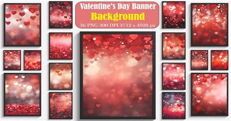 Valentine's Day Banner Background Bundle Bundle · Creative Fabrica