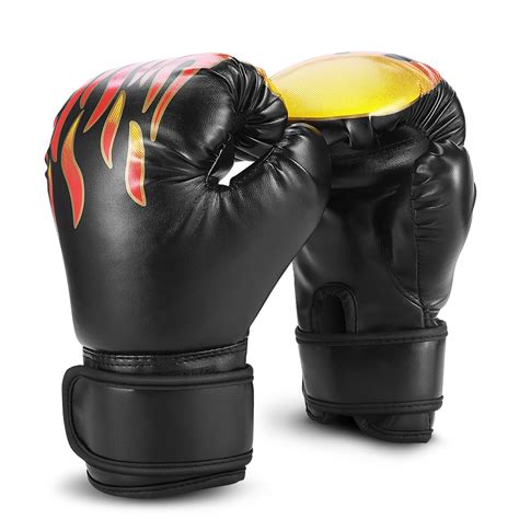 Kids Boxing Gloves For 3 to 8 Years, 4 oz Fire Black Boxing Gloves for ...