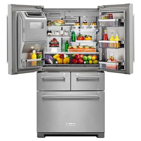 KitchenAid KRMF706ESS 25.8 cu. ft. French Door Refrigerator in Stainless Steel with Platinum ...