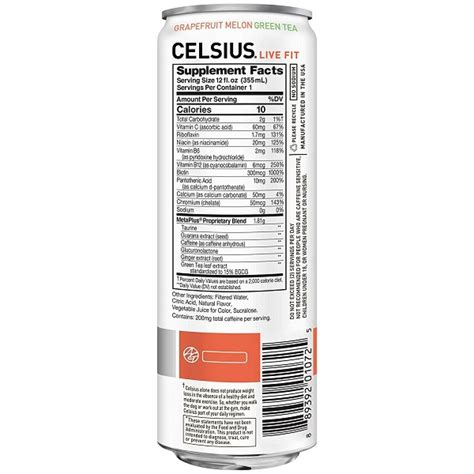 CELSIUS Grapefruit Melon, Green Tea, Non-Carbonated Fitness Drink - The ...