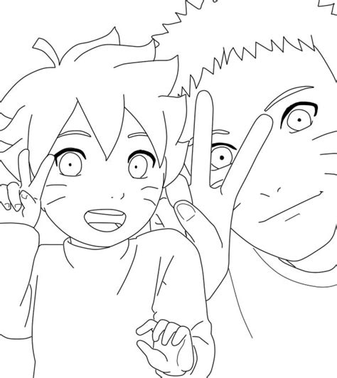 Naruto and Bolt (Boruto) line art by LukeDaikiTOO on DeviantArt