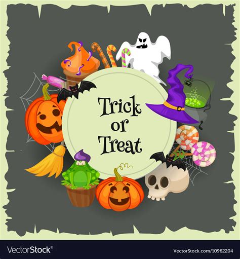 Trick or treat halloween poster background card Vector Image