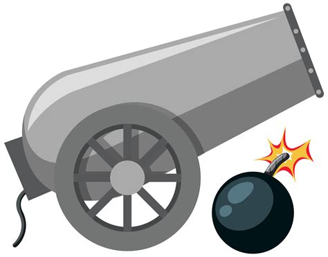 A cannon on white background 588353 Vector Art at Vecteezy