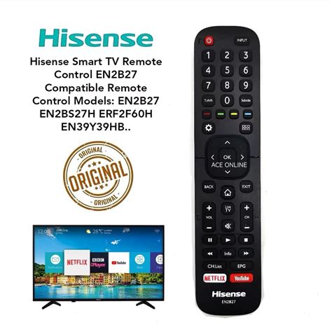 Hisense Smart TV Remote Control EN2B27 (Original Or Oem ) | Shopee ...