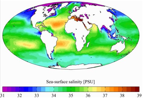 World Ocean's Salinity Map