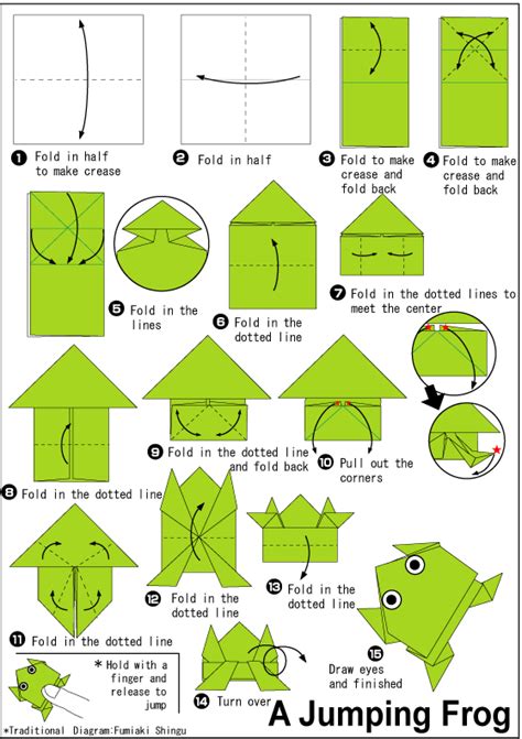 Jumping Frog - Easy Origami instructions For Kids