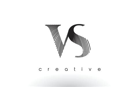 VS Logo Design With Multiple Lines and Black and White Colors. 4913065 ...