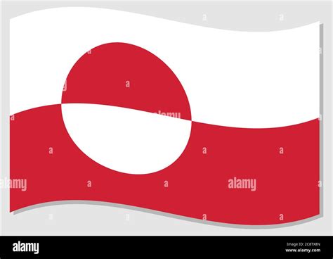 Waving flag of Greenland vector graphic. Waving Greenlander flag ...