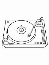 Dj Turntable Coloring Pages sketch template