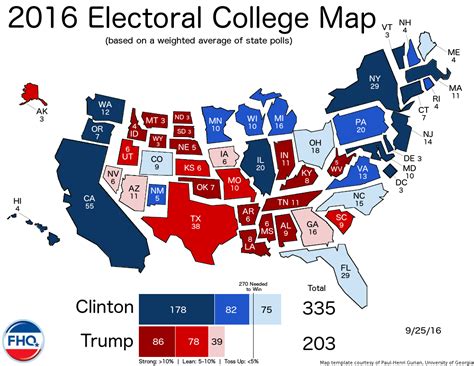 The Electoral College Map (9/25/16)