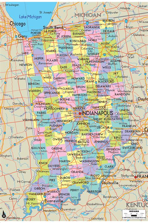 foreign language lessons: MAP OF INDIANA