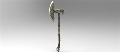 3dsmax skyrim steel war axe