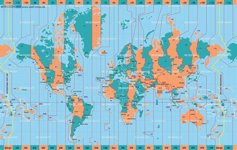 World Time Zone Map With Countries