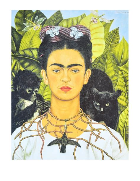 "SelfPortrait with Thorn Necklace and Hummingbird" Frida Kahlo