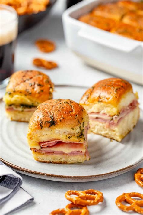 Easy Hot Ham and Cheese Sliders - My Baking Addiction