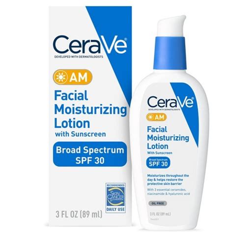 Cerave Face Moisturizer With Sunscreen, Am Facial Moisturizing Lotion For Normal To Dry Skin ...