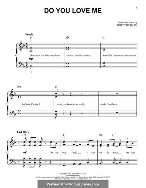 Do You Love Me (The Contours) by B. Gordy - sheet music on MusicaNeo