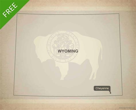 Free vector map of Wyoming outline | One Stop Map