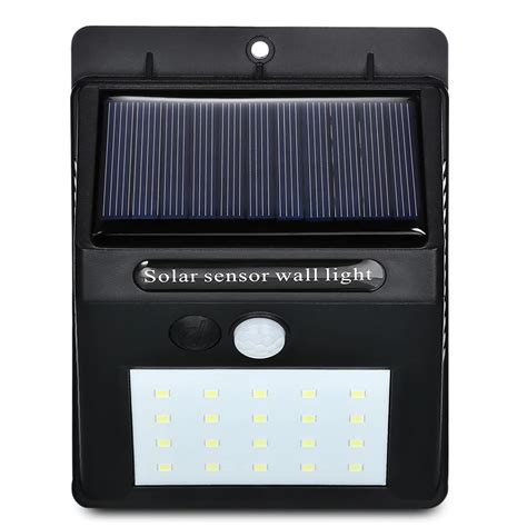 YM SHS 003 20 LEDs Solar Motion Sensor Wall Light IP65 Outdoors Waterproof Solar Lamps for ...