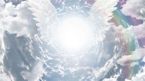 Download wallpaper angel, the sky, wings, clouds, section rendering in resolution 1920x1080 ...