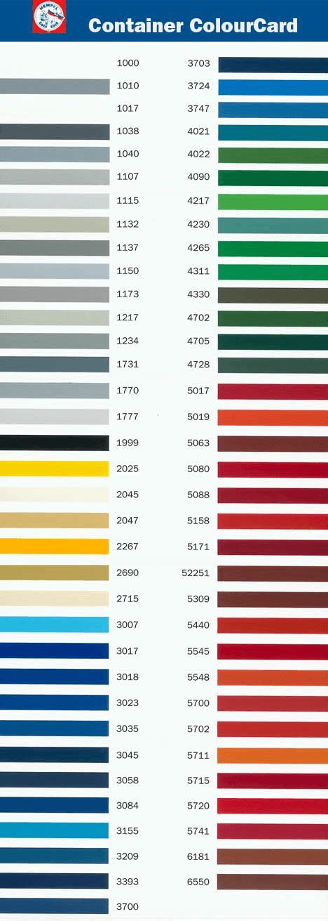 Hempel Marine Paint Colour Chart – BSL Containers Ltd