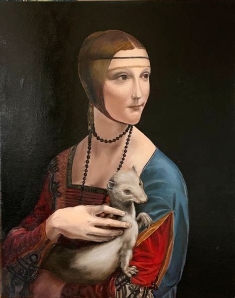 Lady With An Ermine, Painting by Margarita Ado | Artmajeur