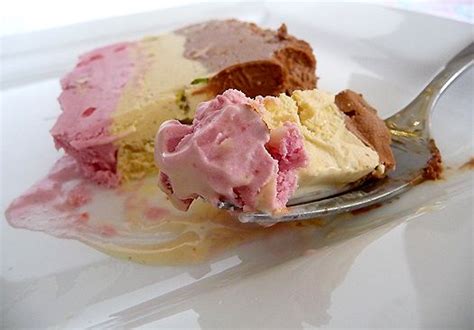 Oh my goodness, Spumoni Ice Cream Terrine recipe. Three flavors of ice cream in one, this is ...