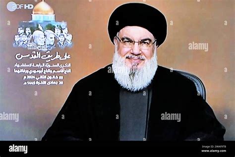 Hisbollah-Anführer Hassan Nasrallah am 03.01.2024 im ZDF *** Hezbollah ...