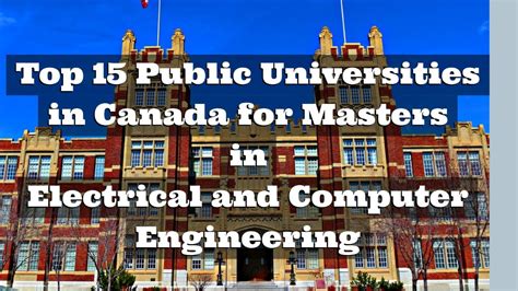 Top 15 Universities in Canada for Masters in Electrical and Computer Engineering - YouTube