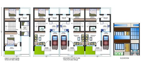 Twin House Plans And Elevations