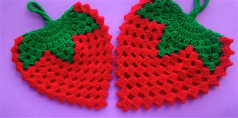 Crochet Strawberry Potholders - Crochet Ideas