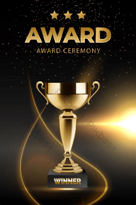 Award Ceremony Poster Trophy Golden Background Texture | EPS Free ...